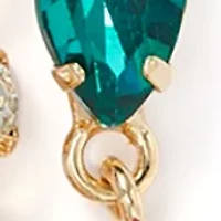 Mixed Stone Linear Drop Earrings