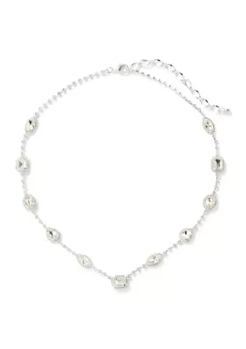Geometric Crystal Station Necklace