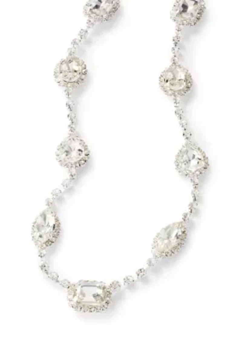 Geometric Crystal Station Necklace