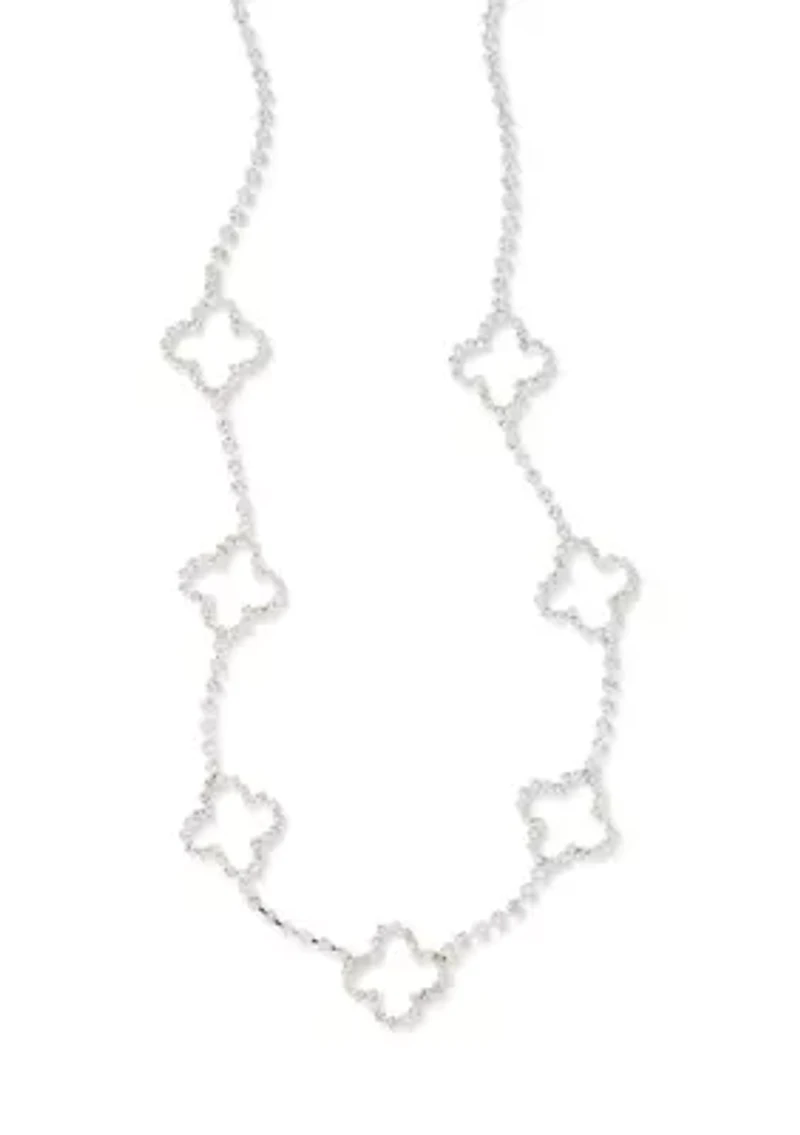 Quatrefoil Crystal Station Necklace