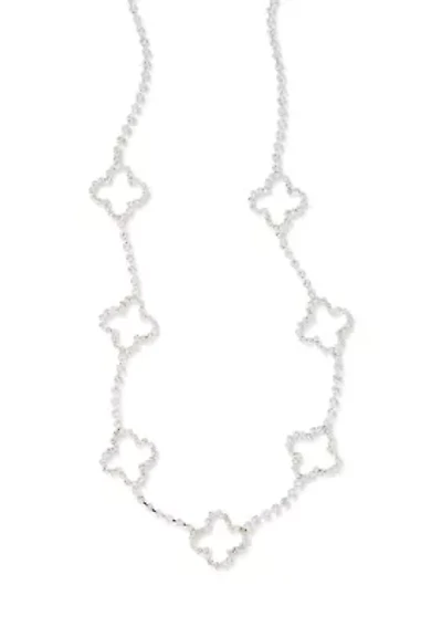 Quatrefoil Crystal Station Necklace