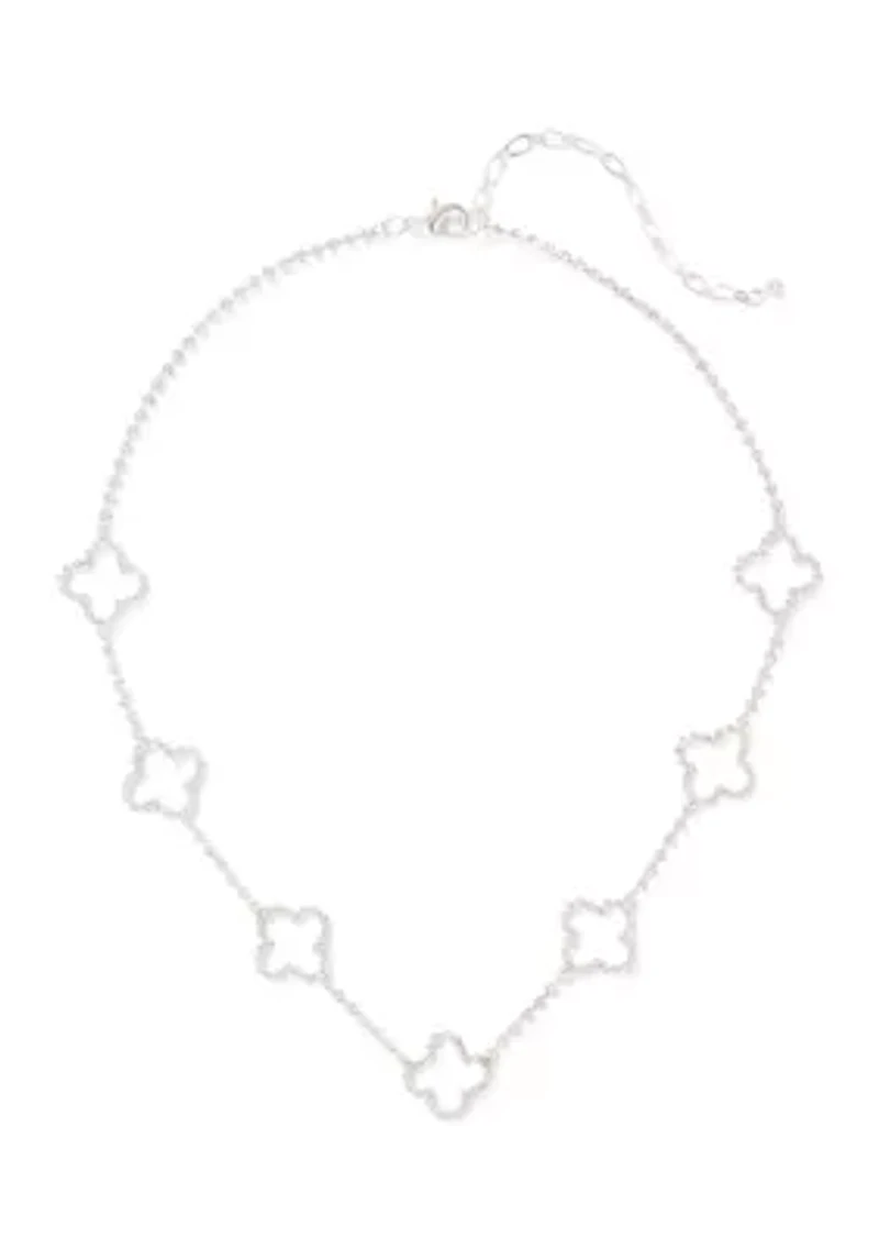 Quatrefoil Crystal Station Necklace