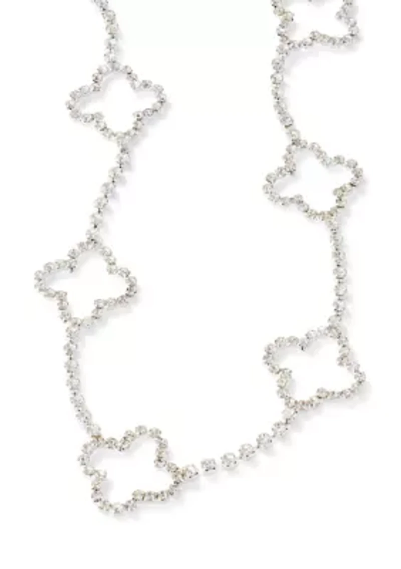 Quatrefoil Crystal Station Necklace