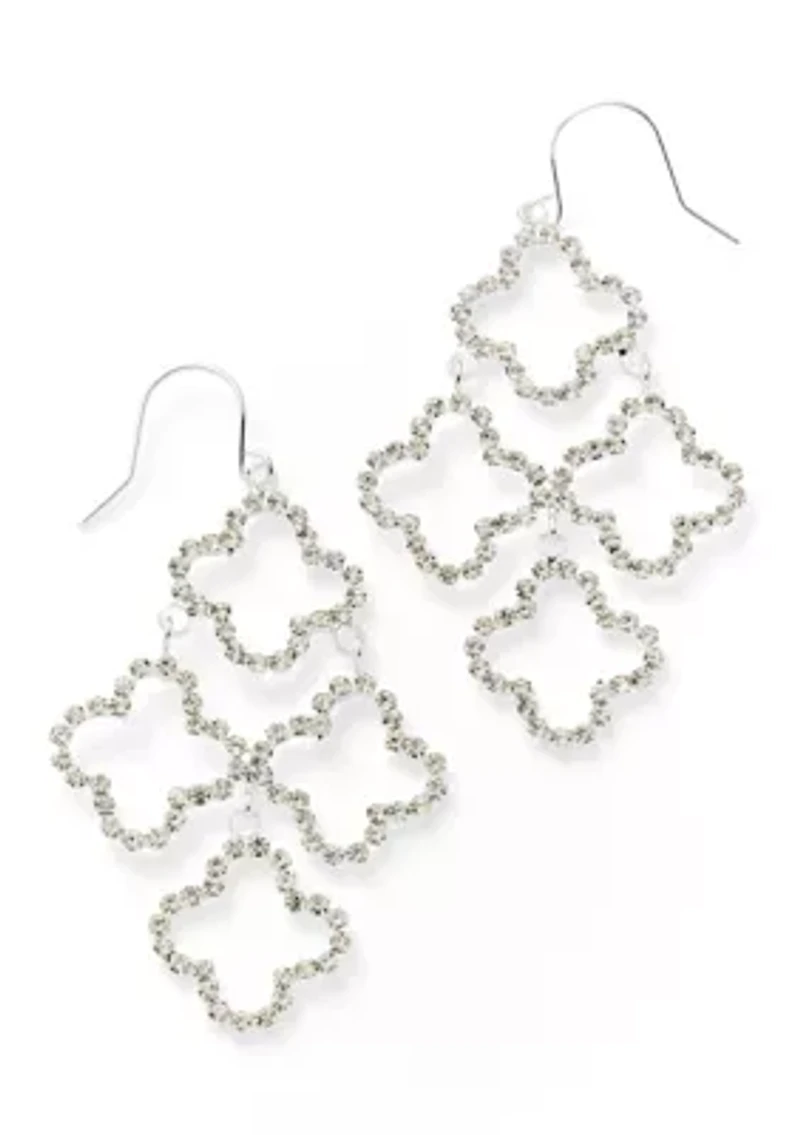 Clover Crystal Quatrefoil Drop Earrings