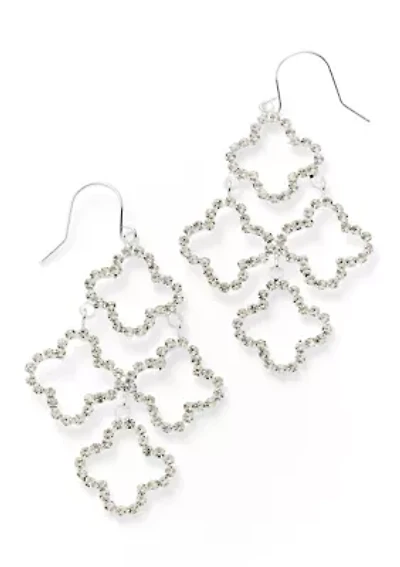 Clover Crystal Quatrefoil Drop Earrings