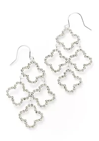 Clover Crystal Quatrefoil Drop Earrings