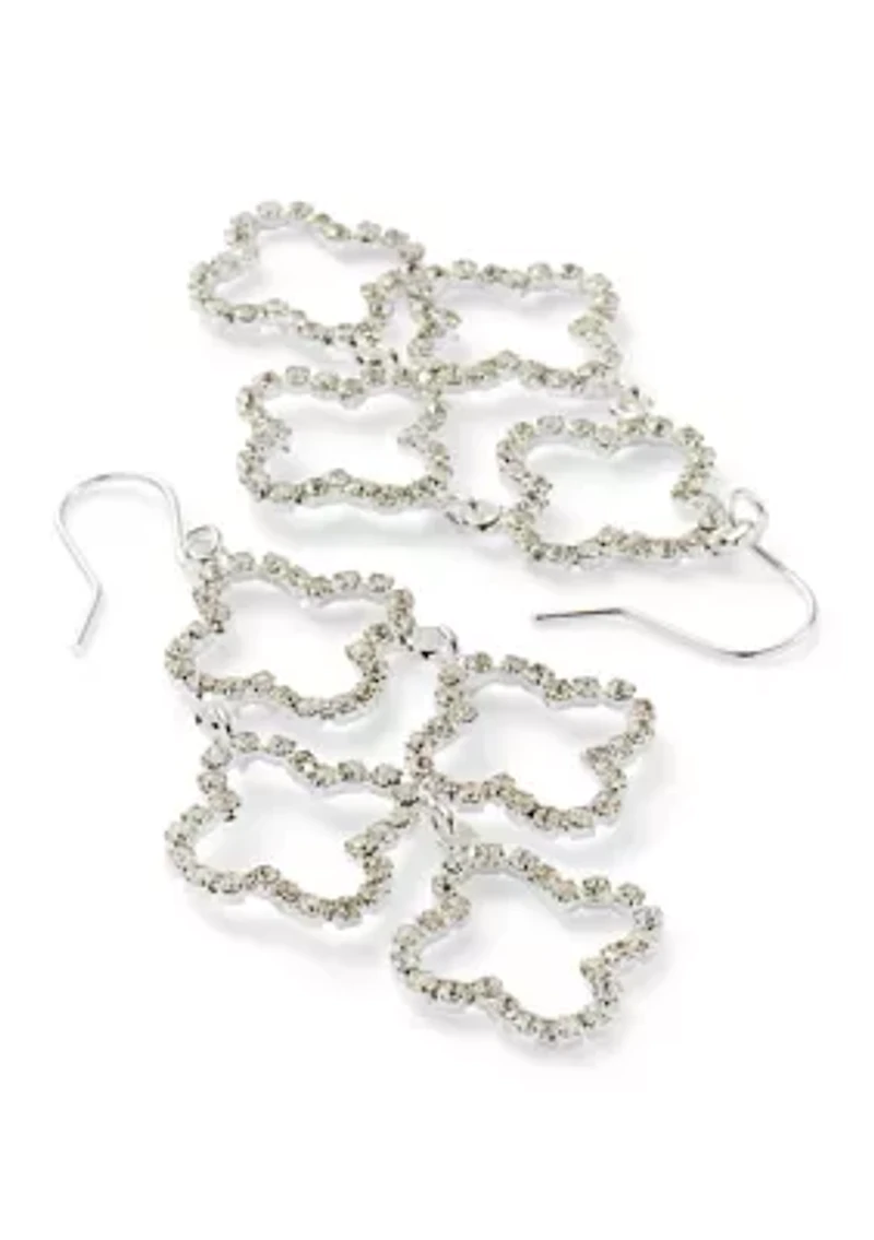 Clover Crystal Quatrefoil Drop Earrings