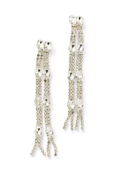 Fringe Crystal Drop Earrings
