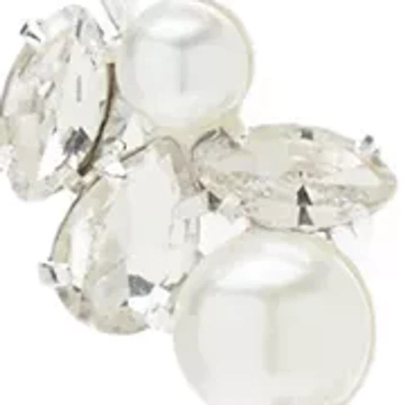 Uptown Pearl Navette Crystal Y Necklace