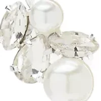 Uptown Pearl Navette Crystal Y Necklace