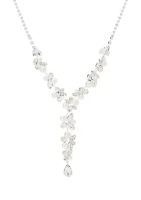 Uptown Pearl Navette Crystal Y Necklace