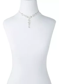 Uptown Pearl Navette Crystal Y Necklace