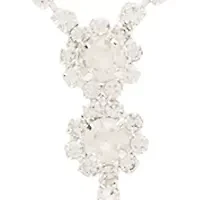 Silver Tone 18'' Halo Flower Y Necklace