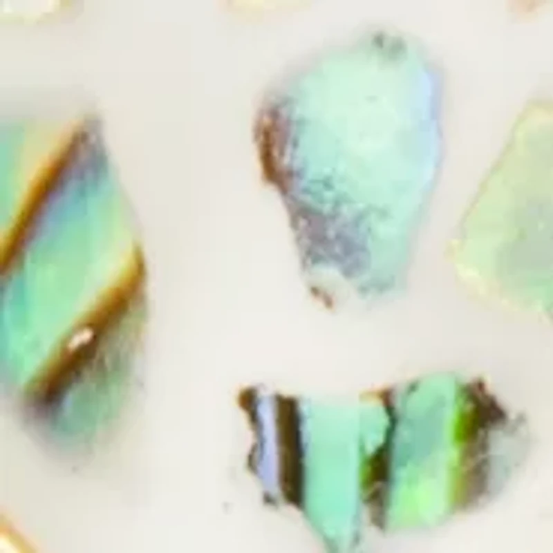 Lab Created Cracked Abalone Gold Butterfly Pendant Necklace
