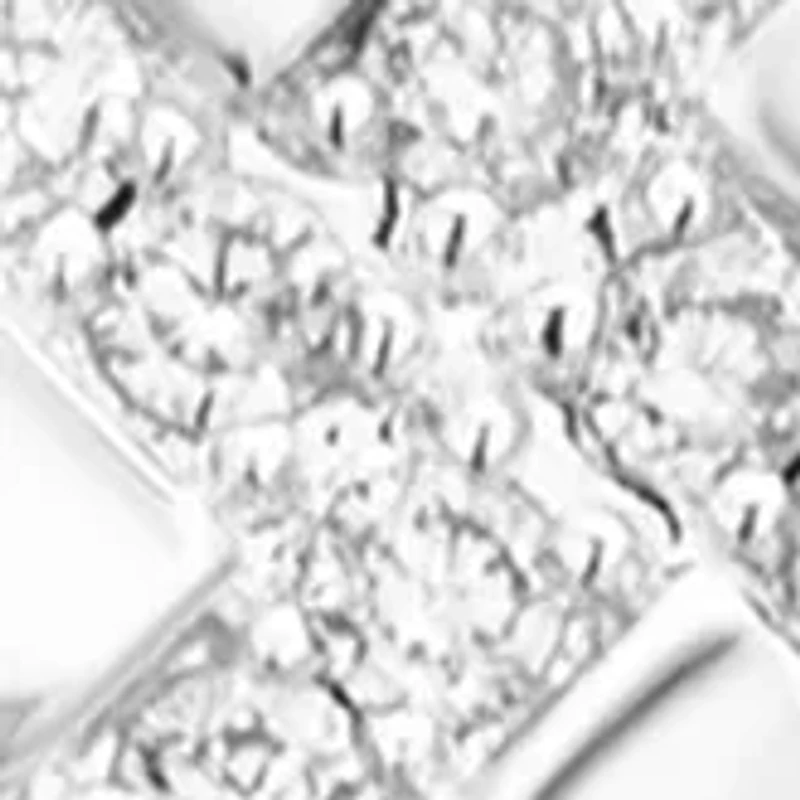 Silver Tone Cubic Zirconia Pavé Cross Pendant Necklace