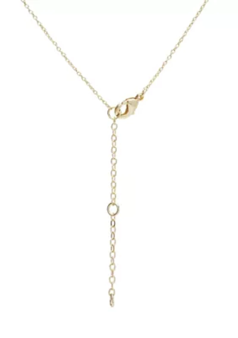 Lab Grown Gold Tone Cubic Zirconia Pavé Puff Heart Locket Necklace