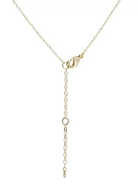 Lab Grown Gold Tone Cubic Zirconia Pavé Puff Heart Locket Necklace