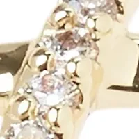 Gold Tone Cubic Zirconia Pavé Cross Band Ring