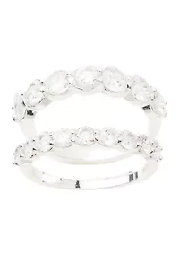 Round Cubic Zirconia Band Ring Set