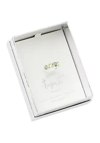 Silver Tone Five Stone Oval Birthstone Ring