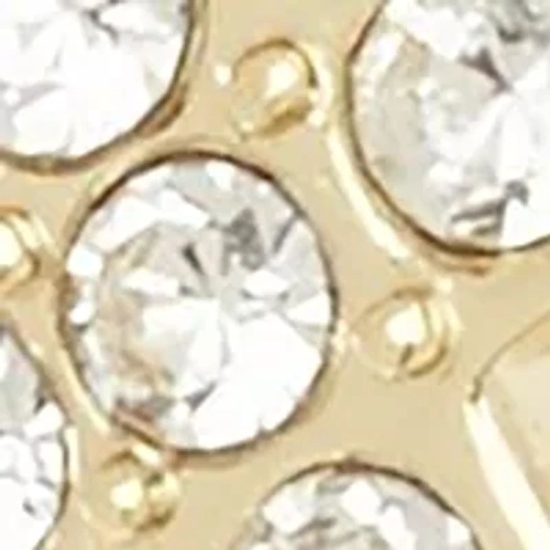 Gold Tone Crystal Pavé Sideways Cross Ring
