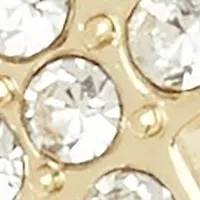 Gold Tone Crystal Pavé Sideways Cross Ring
