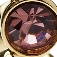 Gold Tone Crystal Bezel Multi Half Hoop Earrings