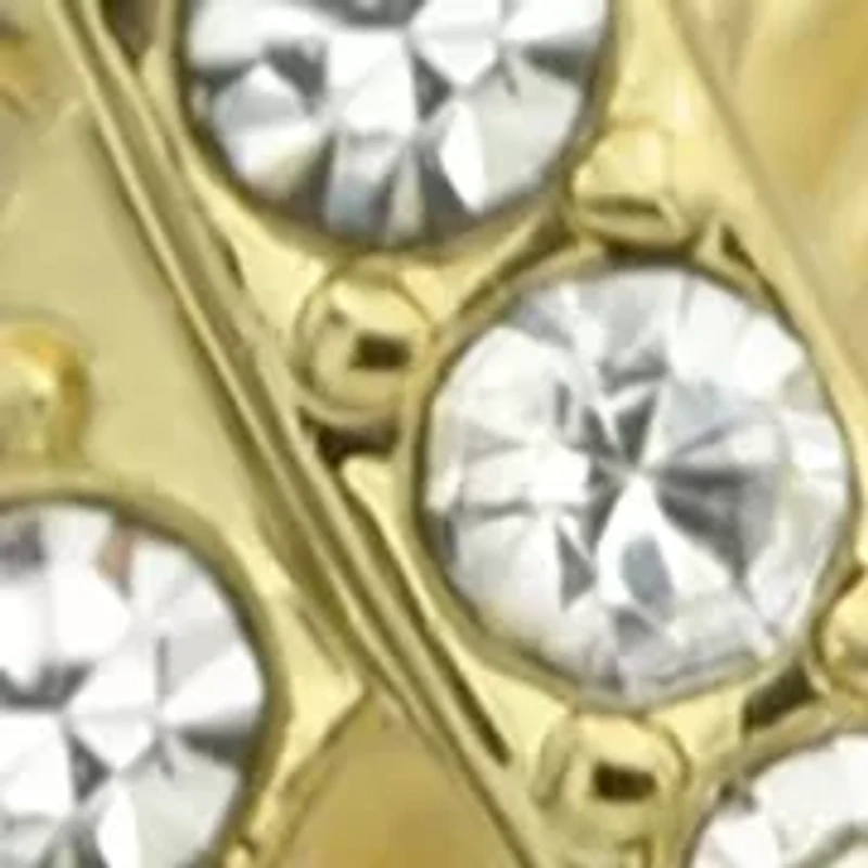 Gold Tone Crystal Pavé X Band Ring