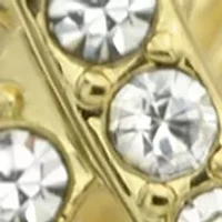 Gold Tone Crystal Pavé X Band Ring