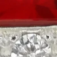 Silver Tone Siam Stone Halo Open Band Ring