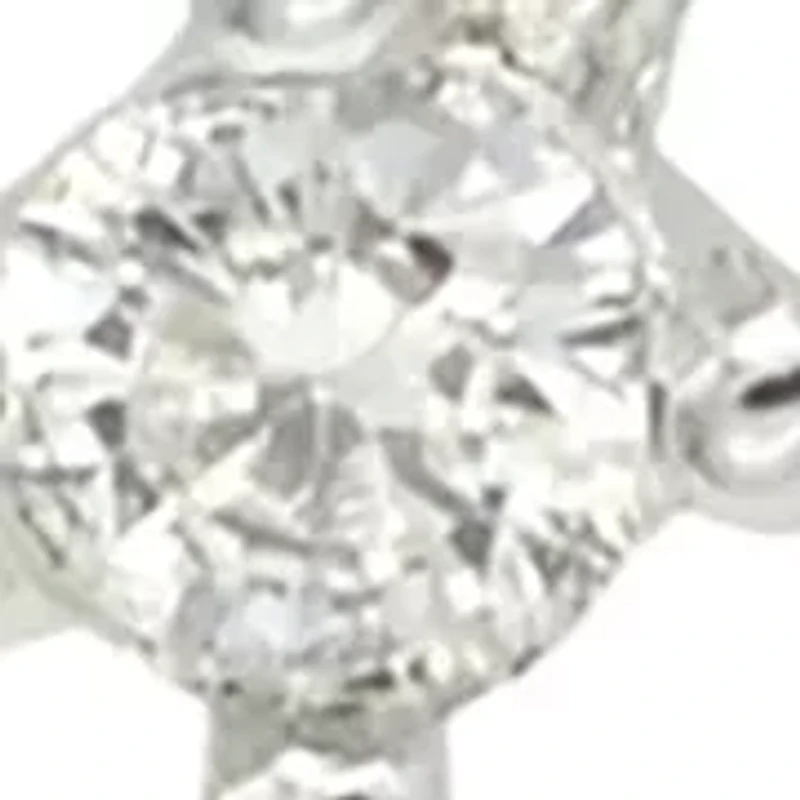 Silver Tone Cubic Zirconia Open Heart Pendant Necklace