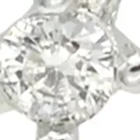 Silver Tone Cubic Zirconia Open Heart Pendant Necklace