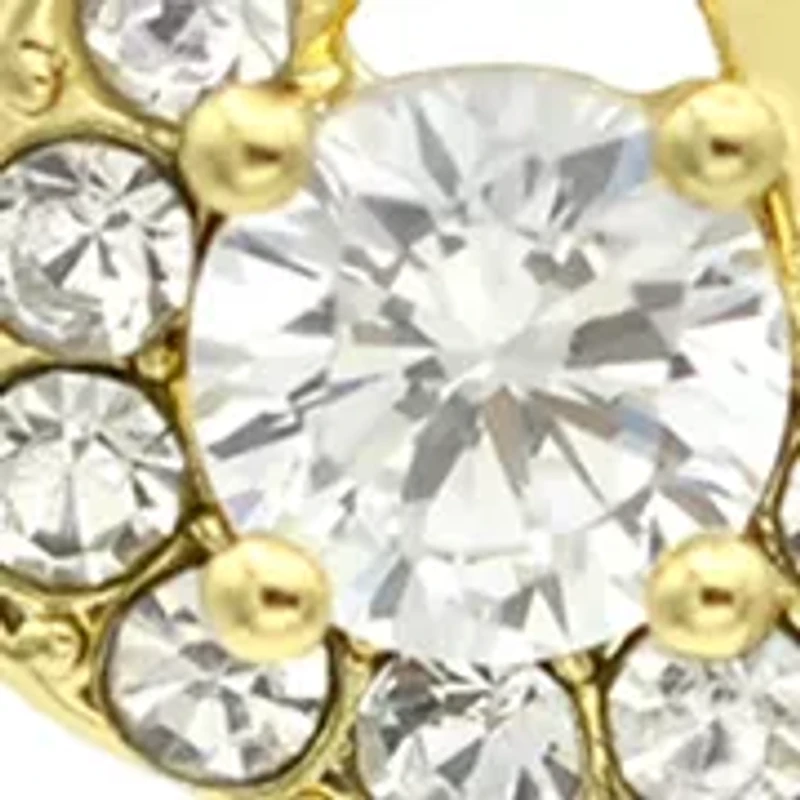 Gold Tone Cubic Zirconia Open Pear Necklace and Earring Set