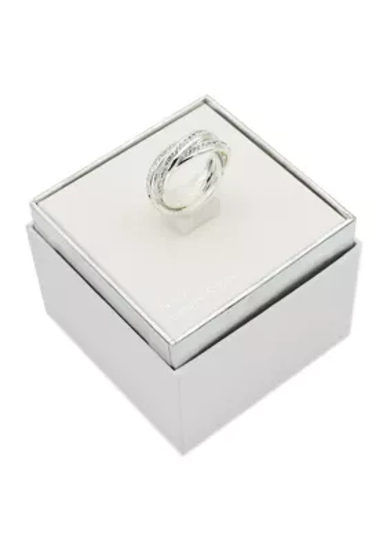 Silver Tone Interlocking Eternity 3 Band Ring