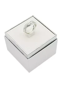 Silver Tone Interlocking Eternity 3 Band Ring