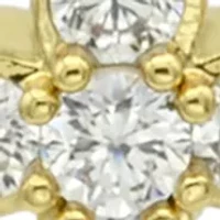 Gold Tone CZ Pave Cross Pendant Necklace