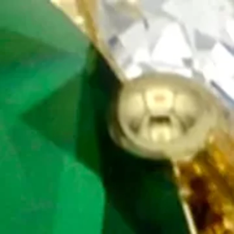 Gold Tone Emerald Oval Stone Cluster Band Ring