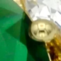 Gold Tone Emerald Oval Stone Cluster Band Ring