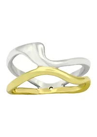 Two Tone Openwork Irregular Band Ring