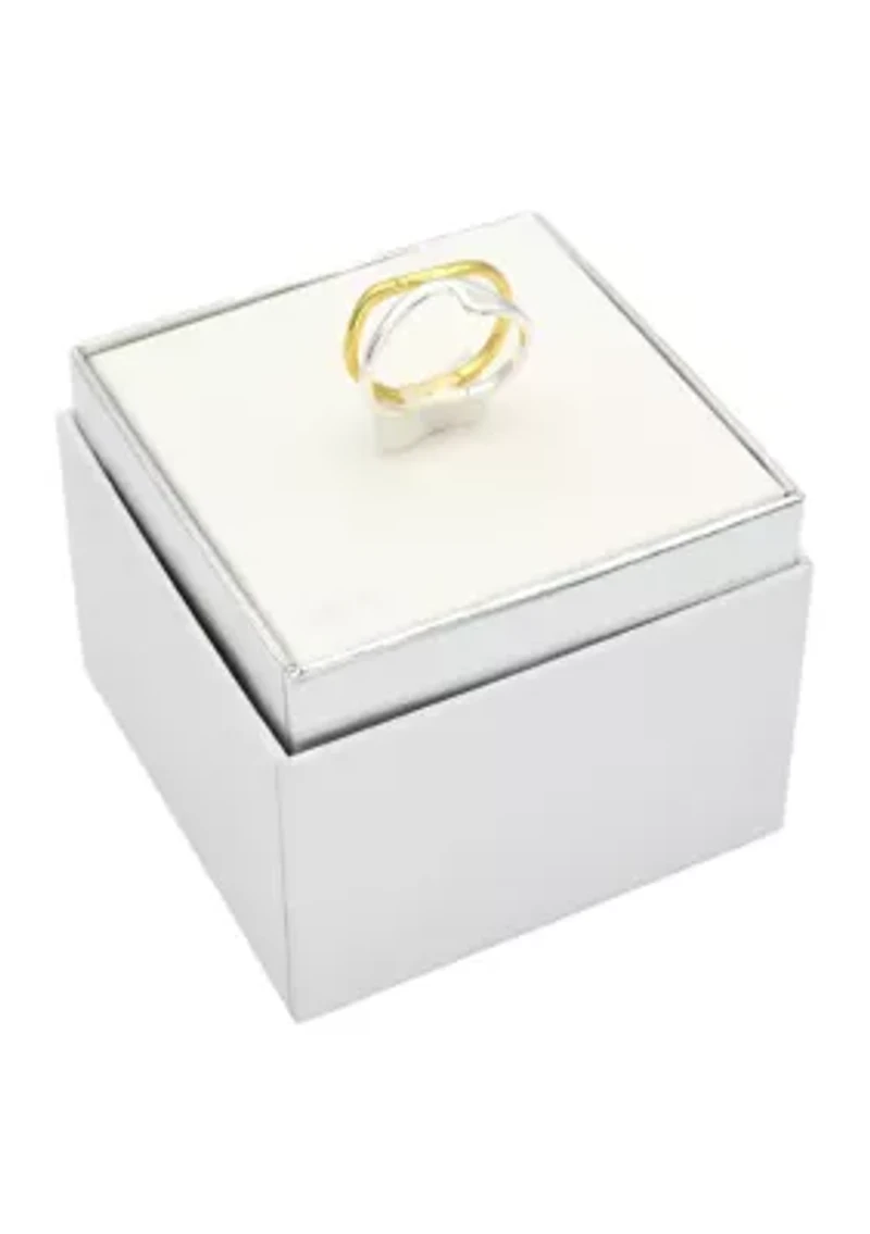 Two Tone Openwork Irregular Band Ring