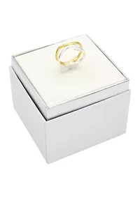 Two Tone Openwork Irregular Band Ring