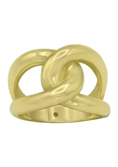 Gold Tone Interlocking Polished Band Ring