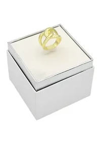 Gold Tone Interlocking Polished Band Ring