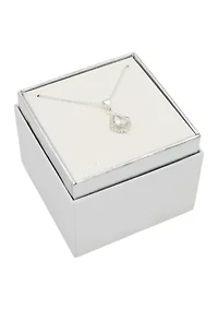 Lab Grown Silver Tone Cubic Zirconia Pear Stone Cluster Pendant Necklace