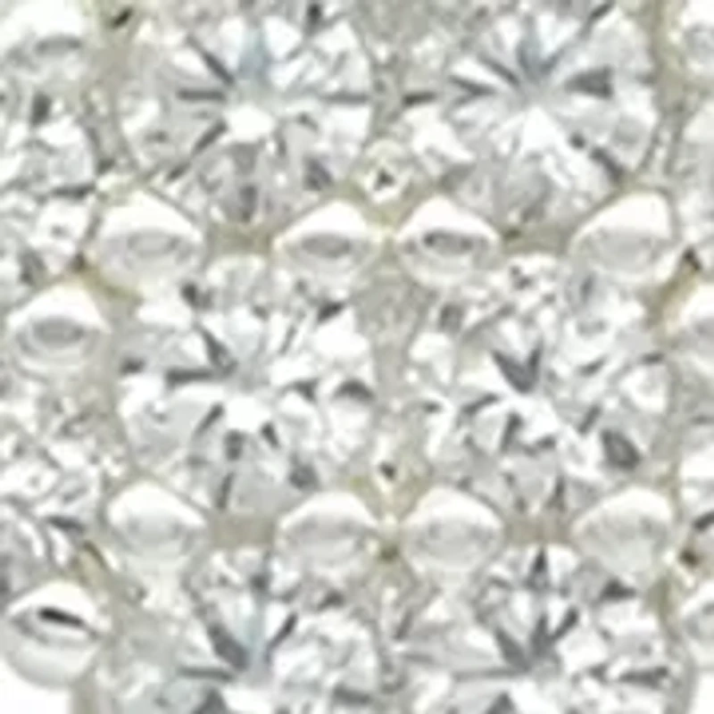 Lab Created Silver Tone Cubic Zirconia Pavé Cross Pendant Necklace