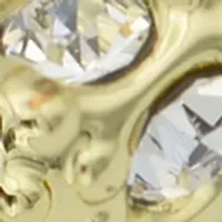 Gold Tone Pavé Cubic Zirconia Open Heart Ring