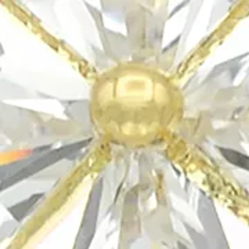 Gold Tone Square and Half Moon Cubic Zirconia Heart Ring