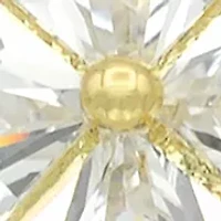 Gold Tone Square and Half Moon Cubic Zirconia Heart Ring