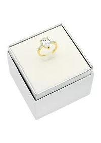 Gold Tone Pear Cubic Zirconia Ring