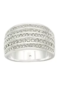 Multi Row Pavé Cubic Zirconia Band Ring